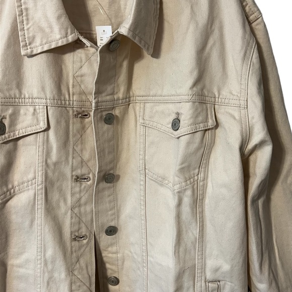 J.Crew Ecru relaxed denim jacket size large NWT - Picture 7 of 9